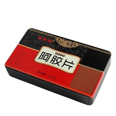 山东东阿县产阿胶片oem批发阿胶厂家ejiao驴胶250克铁盒阿胶块图5