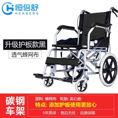 轮椅折叠轻便便携免安装免充气老人孕妇残疾人旅行折背折把轮椅图2