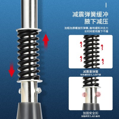 厂家批发 腋下拐杖 减震拐杖 不锈钢单升 铝合金单升 可调节伸缩图3