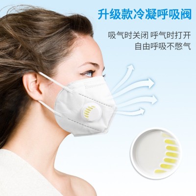KN95口罩带呼吸阀一次性五层防护独立包装工业防粉尘厂家批发口罩图3