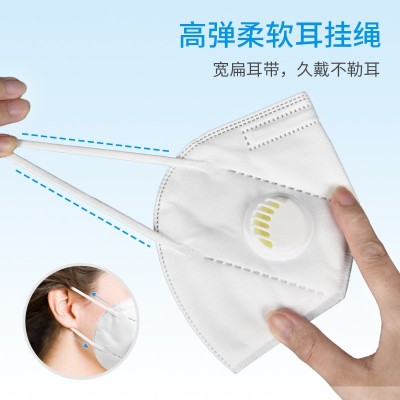 KN95口罩带呼吸阀一次性五层防护独立包装工业防粉尘厂家批发口罩图4