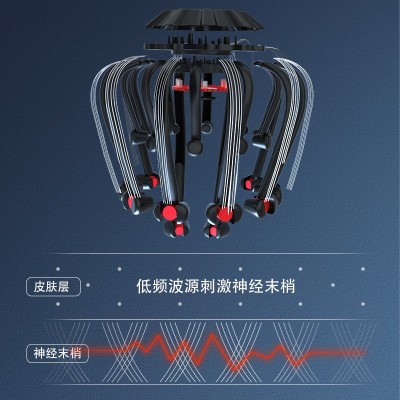 跨境新款智能八爪鱼头部按摩器头疗机按摩器头部按摩仪批发图2