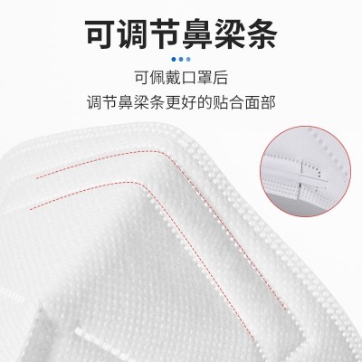 挂耳白色kn95口罩五层防护防粉尘防飞沫10只装学生成人一次性口罩图4