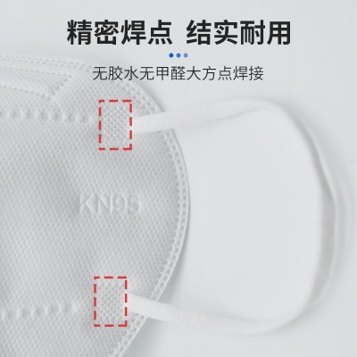 挂耳白色kn95口罩五层防护防粉尘防飞沫10只装学生成人一次性口罩图2