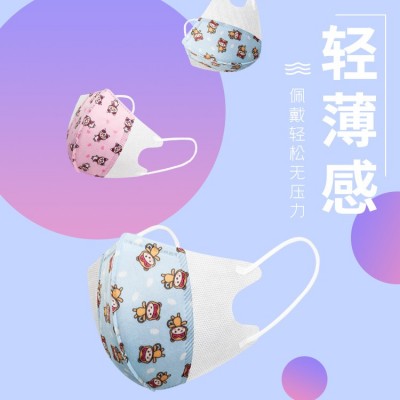 Topwinner2022新款印花3d立体口罩儿童独立装三层含熔喷布不勒耳图5