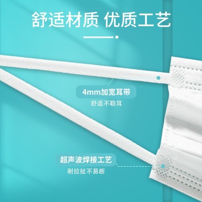 Topwinner一次性口罩蓝色三层含熔喷独立装轻柔透气现货直供批发图5