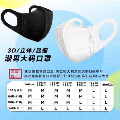 口罩3d立体一次性三层夏季薄款透气防尘成人立体口罩女潮男显脸小图2