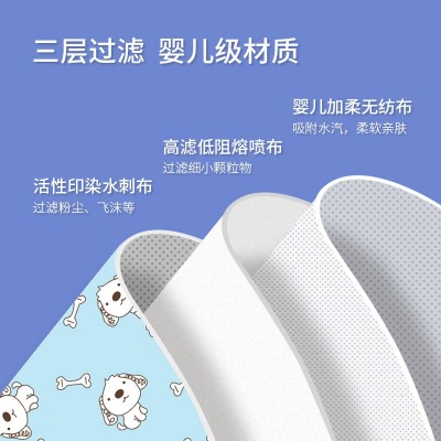 儿童 口罩3d立体4-12岁婴幼儿宝宝卡通图案男童女孩口罩一件代发图3