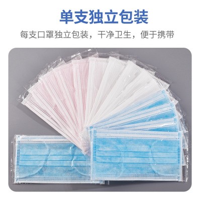 现货一次性口罩袋独立包装50只盒装一次性民用防护口罩厂家直供图2