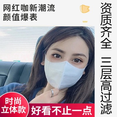 3D立体口罩弹力耳带薄款款透气三层防护防尘修脸多色可选MASK袋装图4