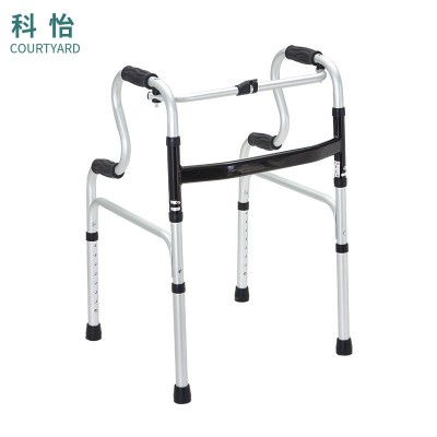 铝合金多功能折叠老人助行器可调节残疾人四脚拐杖康复器现货批发图3