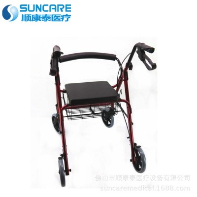 顺康泰老人手推车助力辅助老年行走代步车折叠购物四轮推车美式图3