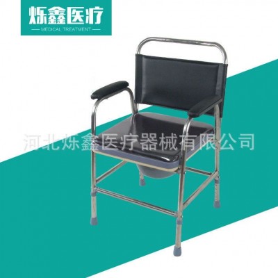 供应不锈钢折叠坐便椅 老年人孕妇带靠背马桶凳带盖板马桶椅图2
