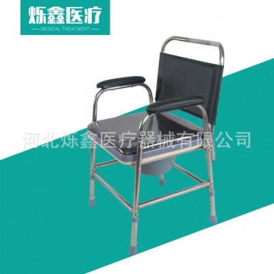 供应不锈钢折叠坐便椅 老年人孕妇带靠背马桶凳带盖板马桶椅图3