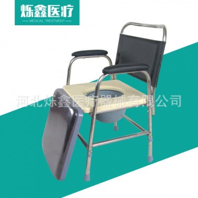 供应不锈钢折叠坐便椅 老年人孕妇带靠背马桶凳带盖板马桶椅图4