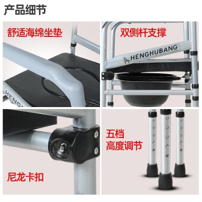 高度可调节坐便椅折叠坐便器移动孕妇坐厕椅老人大便椅老年马桶图2