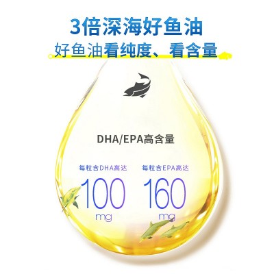 蓝帽鱼油软胶囊中老年成人通用深海鱼肝油正品现货批发一件代发图3