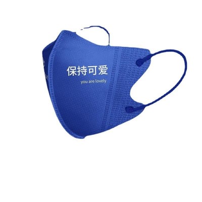 2022新款时尚印花克莱因蓝高颜值独立包装3D立体一次性防护口罩图5