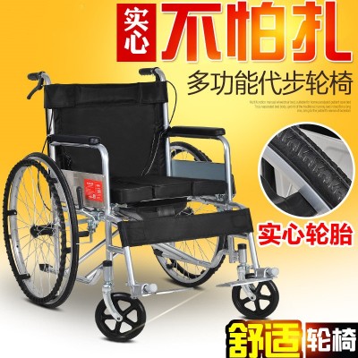 老年人轮椅折叠 带坐便 轻便外出 老年轮椅车 轮椅配件图2