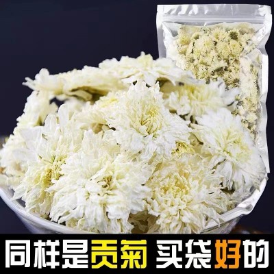 白菊花500克批发黄山贡菊散装七月菊花草茶安徽新花上市厂家直销图2