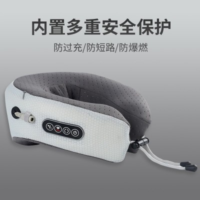 厂家直销c型按摩枕肩颈按摩仪器护颈睡眠枕揉捏加热震动U型按摩枕图4