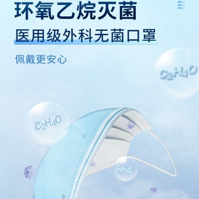 海氏海诺口罩 50只装独立包装便携三层一次性使用医用外科口罩图2