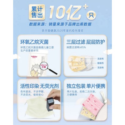 维德医疗儿童无菌医用外科口罩10个独立装婴幼儿中小学生卡通口罩图4