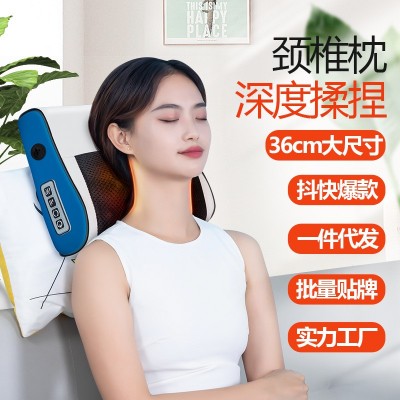 颈椎按摩枕多功能热敷颈部按摩器家用揉捏肩颈腰部背部按摩仪批发图3