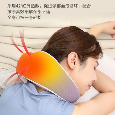 专利机芯颈椎按摩器 揉捏加热按摩仪护颈枕头电动肩颈部u型按摩枕图3