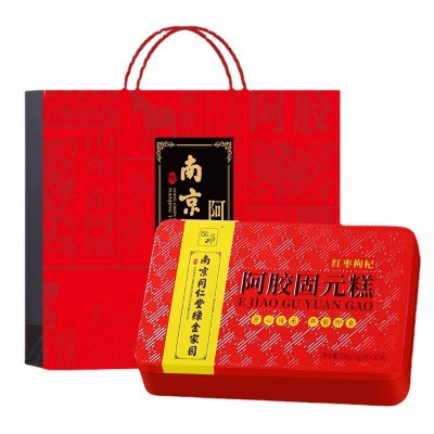 南京同仁堂绿金家园阿胶固元糕500g红枣枸杞味