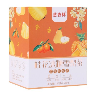 桂花冰糖雪梨茶 网冻干红凤梨组合花果茶125g水果片茶批发 代发图5