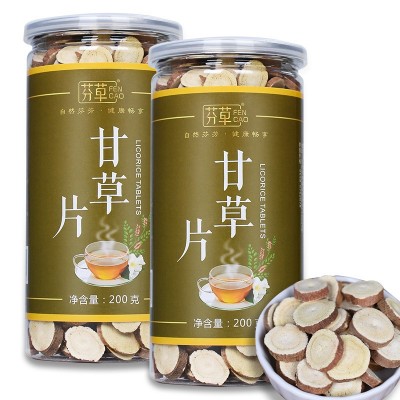 甘草片 罐装200g 国老甘甜草茶圆片红皮组合花茶厂批发一件代发图3