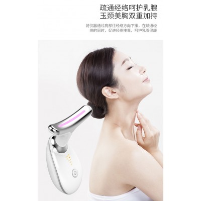 彩光淡纹美颈仪颈部按摩仪去颈纹提拉脸部充电感应震动热敷美容仪图3
