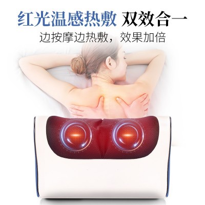 现货批发家用热敷颈椎智能按摩枕厂家供仿真人腰椎颈肩揉推按摩器