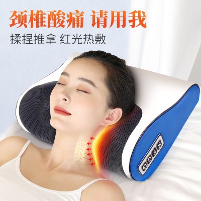 现货批发家用热敷颈椎智能按摩枕厂家供仿真人腰椎颈肩揉推按摩器图2