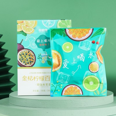 源头厂家金桔百香果茶冻干柠檬片蜂蜜网红水果茶青桔柑花果茶批发图2