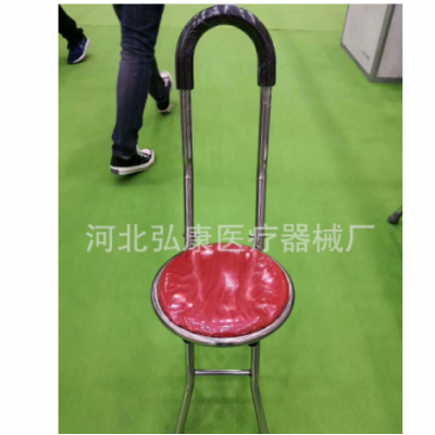 不锈钢四角手杖凳老年人折叠带四腿手杖凳手杖加厚四角手杖凳子图3