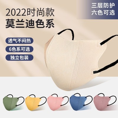 莫兰迪彩色口罩3d立体女夏季薄款2022新款时尚版创意高颜值批发图2