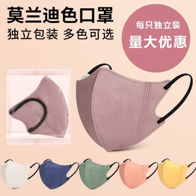 莫兰迪彩色口罩3d立体女夏季薄款2022新款时尚版创意高颜值批发图3