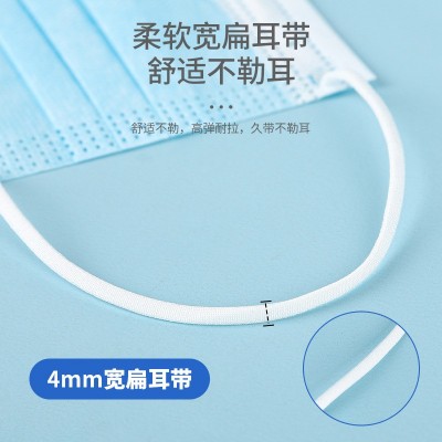 蓝色口罩独立包装一次性白色口罩薄款夏盒装三层防护批发便宜包邮图2