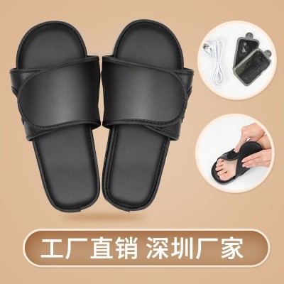新款足底按摩鞋自动加热拖鞋小腿EMS脉冲仪震动脚底足疗按摩器图2