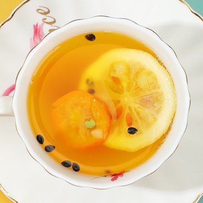 飒枫金桔百香果茶冻干柠檬片蜂蜜网红水果茶奶茶店花果茶图4