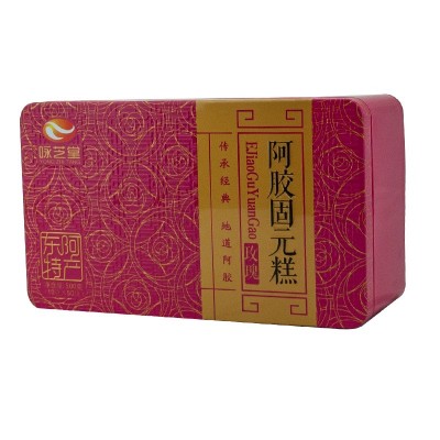 咏芝堂即食阿胶固元糕 500g玫瑰型铁盒装图1