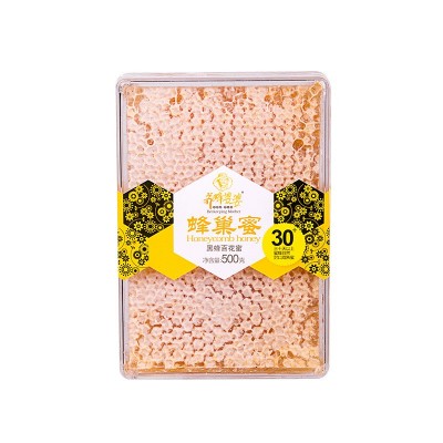 蜂巢蜜蜂场直供纯正天然500g盒装大块蜂蜜抖音款蜂巢蜜代 发贴 牌图4