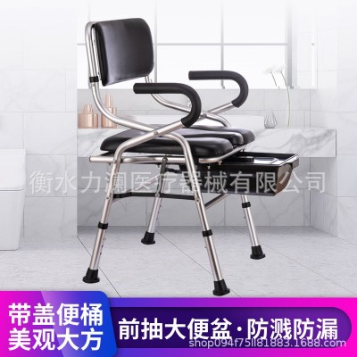 坐便椅老人坐便器家用可折叠带扶手孕妇成人残疾人用的大便椅批发图4