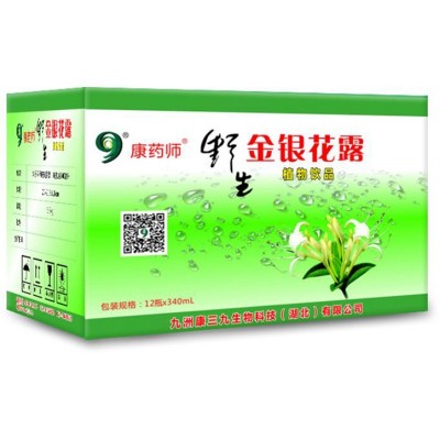 康药师野生金银花露维C银花露批发招商生产厂家12瓶装图片价格厂图4