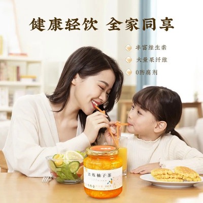 恒寿堂蜂蜜柚子茶500g冲饮水果茶果酱泡水蜂蜜果味饮料批发代发图3