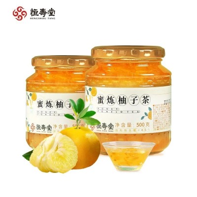 恒寿堂蜂蜜柚子茶500g冲饮水果茶果酱泡水蜂蜜果味饮料批发代发图5