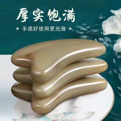 白水牛角刮痧板 5、8、10、15mm厚度 礼品套装面部美容专用刮脸板图2