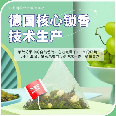 乐乐茶果茶茶包葡萄乌龙茶三角包蜜桃乌龙茉莉花盒装水果茶批发图3